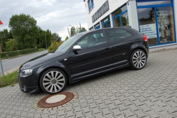 ATF-Tuning Audi S3: 19" MAM A8 Alufelgen mit 235/35-19, S-Line Sportfahrwerk, Abt Spoilerpaket, Sebring Auspuffanlage