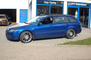 ATF-Tuning Mazda 6: H&R Tieferlegungsfedern, 8,5x18" Tomason TN1 mit 225/40-18